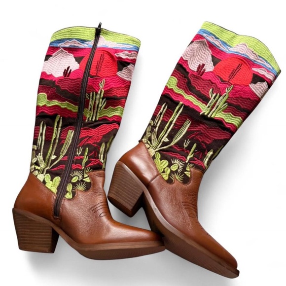 Nasty Gal Shoes - Nasty Gal Multicolor Western Boots